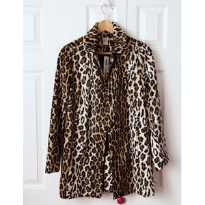 Chico’s Faux-Fur Leopard Print Jacket